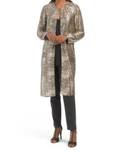 NEW ANNE KLEIN GOLD EMBELLISHED  LONG CARDIGAN JACKET DUSTER SIZE M $119 - £42.66 GBP