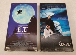 E.T. 1982 VHS Tape MCA Green Edition + Contact Jodie Foster Steven Spiel... - £19.57 GBP