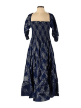 NWT Hill House Nesli Nap Dress in Navy Glitter Check Smocked Midi XS - £100.53 GBP