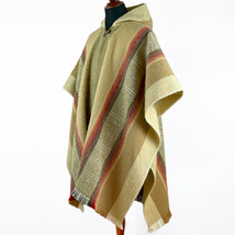 Lightweight Baby Alpaca Wool Poncho Handmade S.American Artisans Camel Beige - £67.43 GBP