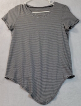 Madewell T Shirt Top Women XS Black White Striped Cotton Short Sleeve Round Neck - £13.75 GBP