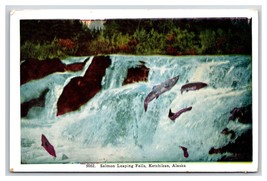 Salmon Leaping Falls Ketchikan Alaska AK UNP Linen Postcard O18 - £2.28 GBP