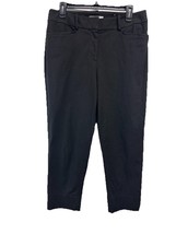 Loft Julie Fit The Riviera Cropped Rich Black Pin Dot Stretch Cotton Size 8 - $17.57 CAD
