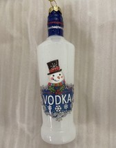 Silver Tree 5.5 inch Snowman Vodka Bottle Glass Ornament - £14.67 GBP