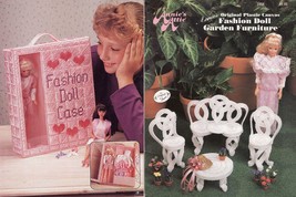 Plastic Canvas Barbie Doll Garden Furniture Table Chair Settee Doll Case... - £10.14 GBP