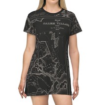 SALEM DRESS | 1692 Dark Map | WITCH Trials T Shirt Dress | Massachusetts | Histo - £38.60 GBP