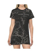 SALEM DRESS | 1692 Dark Map | WITCH Trials T Shirt Dress | Massachusetts... - £38.22 GBP
