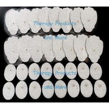 Tens Pads Electrodes (16 LG + 16 SM OVAL) w/ High Conductivity Self-Adhesive Gel - £22.49 GBP