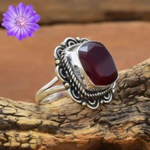 Red Garnet Gemstone 925 Silver Ring Handmade Jewelry Ring All Size For Women - £7.46 GBP