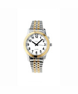 Men&#39;s Two Tone Talking Watch with White Face - Talking Male Voice - English - $69.25