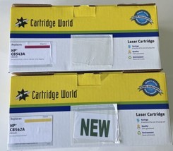 2  CB543A LaserJet Yellow &amp; Magenta Color Printer Toner Cartridges  HP C... - £17.09 GBP