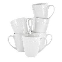 Elama Cara 6 Piece 10 Ounce Porcelain Cup Set in White - $966.51 MXN