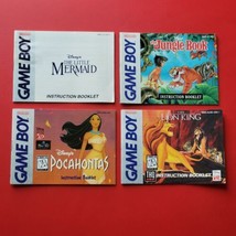 Jungle Book Lion King Little Mermaid Pocahontas Game Boy Lot 4 Disney Manuals - £18.38 GBP