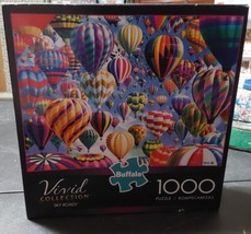 Vivid Collection 1000pc Jigsaw Puzzle Sky Roads Hot Air Balloons Buffalo - $16.70
