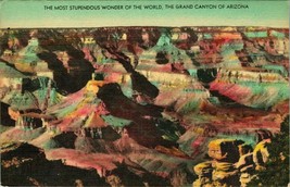 Linen Postcard The Most Stupendous Wonder of the World Grand Canyon Arizona M12 - £3.09 GBP