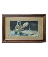 American Lithographic Company 1927 Framed Print Indian 26&quot; X 18&quot; - $87.29
