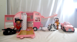 Na! Na! Na! Surprise Pink Soft Plush Convertible Car + Kitty Cat Camper + Dolls - £42.77 GBP