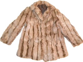 Vintage 100% rabbit fur women&#39;s peacoat from the 60s CJ01  T3G - £57.59 GBP