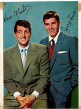 VINTAGE Dean Martin &amp; Jerry Lewis Postcard w/ Printed Signatures - £62.21 GBP