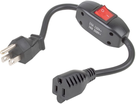 Inline On/Off Switch Extension Cord, 3-Prong Household Switchable Power Cord - £16.62 GBP