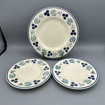 Vtg Plates in Blueberry Pattern by Pfaltzgraff, 2 B&amp;B plates, 2 Salad Plates - $23.22