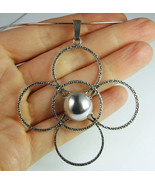 1960s vINTAGE Handmade Silver Geometric Pendant Unisex Silver Pendant Ma... - €214,39 EUR