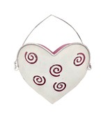 LGD Inc. Hanging Heart Basket 7 x 6 White Pink Metal Cut Out Swirls Vale... - £7.01 GBP