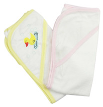Bambini One Size Girl Infant Hooded Bath Towel (Pack of 2) 80% Cotton/ 2... - $17.93