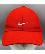 Vintage Classic Nike Red White Swoosh Adjustable Strapback Hat Cap Wool ... - $19.34