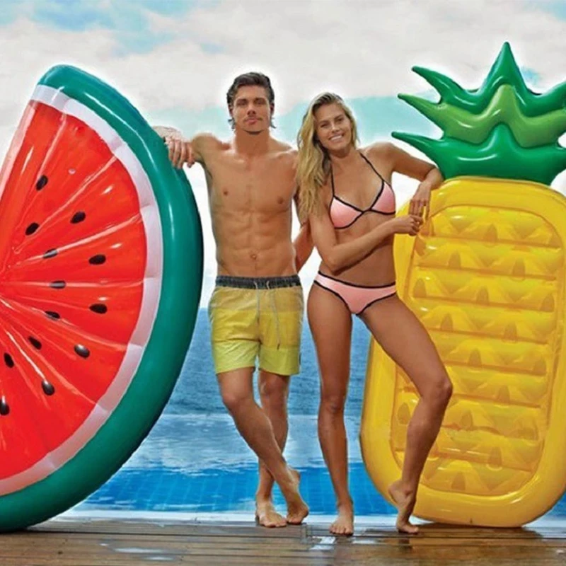 Sporting New Giant Inflatable Watermelon Row Swimming Pool Floating Ring Swimmin - £53.54 GBP