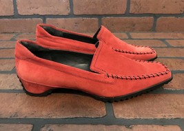 Ecco Loafers Red Suede Size 38 (US 7) - £47.80 GBP