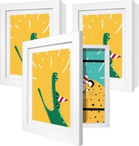 Giverny Kids Artwork Picture Frames 10X12.5 White 3 Pack, Glass Kids Artwork - £31.34 GBP