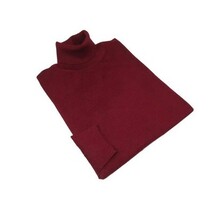 Men PRINCELY Italian Wool Blend Turtle Neck Pullover Slim 84001-80 Dark Red 121 image 4