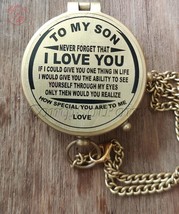 Antique Flat Pocket Compass with to My Son-I Love You Engraved || (Antiq... - £35.97 GBP