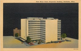 Linen Postcard MN New Mayo Clinic Diagnostic Building Rochester Curteich F561 - £5.92 GBP