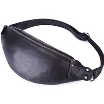 Fashion Men Genuine Leather Waist Packs Top Crazy Horse Organizer Travel Waist P - £63.49 GBP