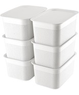 Set Of 6 Areyzin Plastic Storage Bins With Lids For Organizing Container... - £33.75 GBP