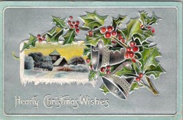 Christmas Santa Face Snow Scene 1915 Vicksburg Mich Postcard U17 - £3.88 GBP