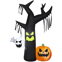 Halloween Inflatable 7FT Tall Ghostly Ghost Tree Scene Jack-O-Lantern Yard Decor - £51.69 GBP