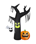 Halloween Inflatable 7FT Tall Ghostly Ghost Tree Scene Jack-O-Lantern Ya... - £50.87 GBP