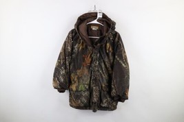 Vintage 90s Y2K Boys XL Distressed Chamois Cloth Camouflage Hooded Parka... - $49.45