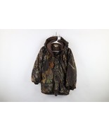 Vintage 90s Y2K Boys XL Distressed Chamois Cloth Camouflage Hooded Parka... - $937.07 MXN