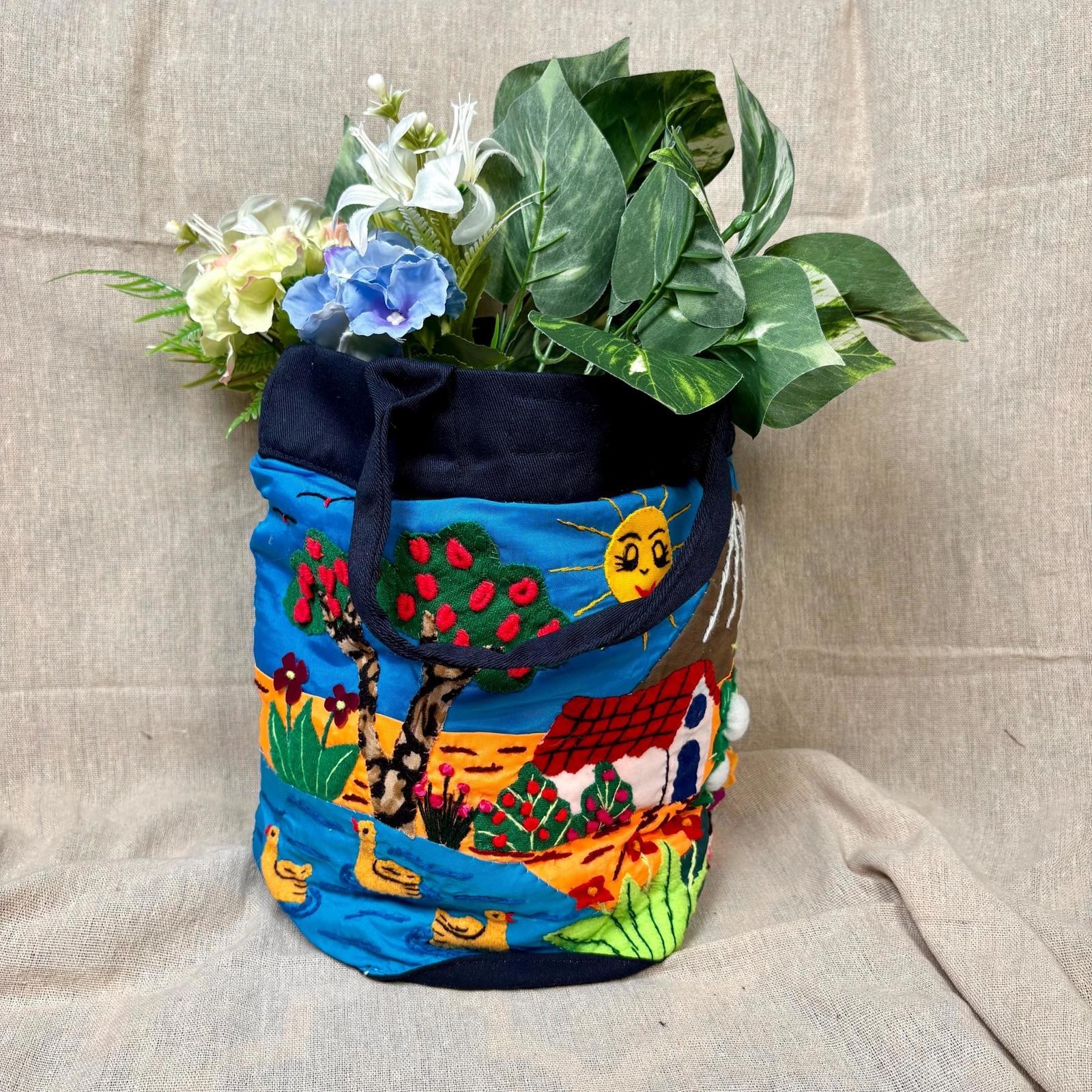 Handmade Peruvian Arpillera Tote Bag – 3D Embroidered Andean Art Shoulde... - $59.40