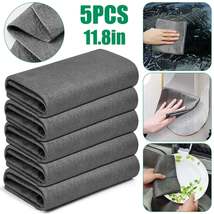5pcs Thickened Magic Cleaning Cloths Reusable Microfiber Scouring Pads - £11.75 GBP