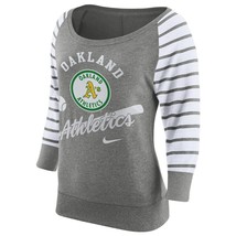 Nike Women Oakland Athletics Cooperstown Collection Gym Sweatshirt, Gray, Medium - £25.70 GBP