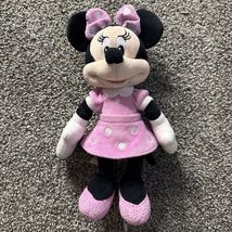 10” Minnie Mouse Plush Stuffed Animal Pink w/ Polka Dots Glitter Disney - €6,84 EUR