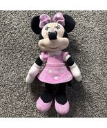 10” Minnie Mouse Plush Stuffed Animal Pink w/ Polka Dots Glitter Disney - €6,84 EUR