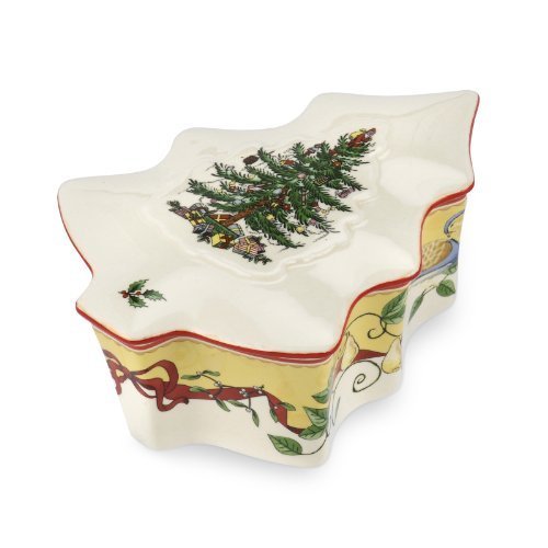 Spode Christmas Tree 2012 Annual Edition Tree Shaped Covered Box - $17.52