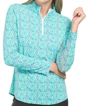 NWT Ladies G LIFESTYLE MEDALLION SEAFOAM Long Sleeve Mock Golf Shirt - S & XXL image 2