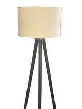 Mid Century Modern Tripod Floor Lamp Black Brass 61" Tall w Shade MCM image 4